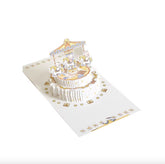 Fluffy White Bear Carousel Pop Up Card - Add Ons - Preserved Flowers & Fresh Flower Florist Gift Store